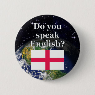 Spreek je Engels? Vlag & aarde Ronde Button 5,7 Cm