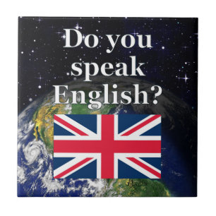 Spreek je Engels? Vlag & aarde Tegeltje