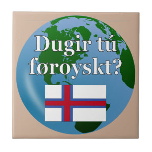 Spreek je Faroees? In het Faroees. Markering en we Tegeltje