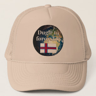 Spreek je Faroees? In het Faroees. Vlag & aarde Trucker Pet