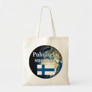 Spreek je Fins? Vlag & aarde Tote Bag
