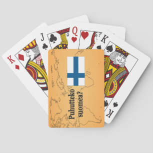 Spreek je Fins? Vlag bf Pokerkaarten
