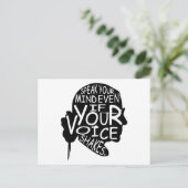 Spreek je geest zelfs als je stem schreeuwt briefkaart (Staand voorkant)