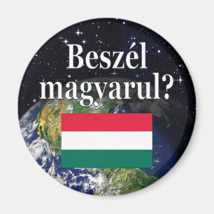 Spreek je Hongaars? Vlag & aarde Magneet