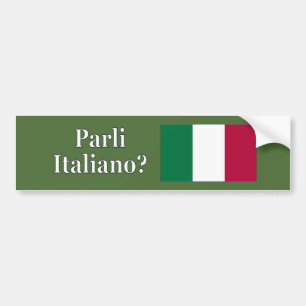 Spreek je Italiaans? Vlag wf Bumpersticker