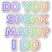 Spreek je mahu? sticker (Voorkant)