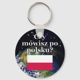 Spreek je Pools? in het Pools. Vlag & aarde Sleutelhanger