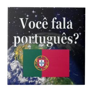 Spreek je Portugees? In het Portugees. Vlaggeaarde Tegeltje