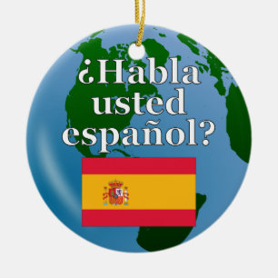 Spreek je Spaans? in het Spaans. Markering en were Keramisch Ornament
