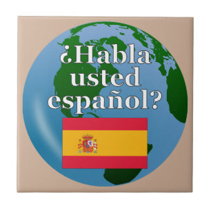 Spreek je Spaans? Markering en wereldbol Tegeltje