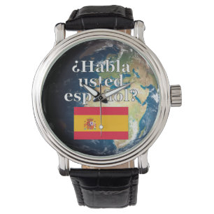 Spreek je Spaans? Vlag & aarde Horloge