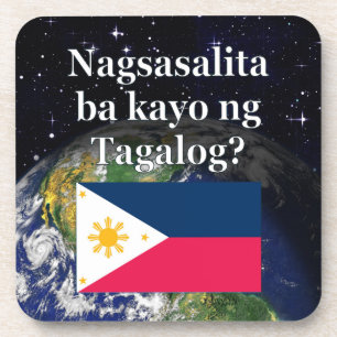 Spreek je Tagalog? In Tagalog. Vlag & aarde Bier Onderzetter