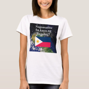 Spreek je Tagalog? in Tagalog. Vlag & aarde T-shirt