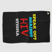 Spreek je uit tegen HIV-stigma - Aids Awareness Golfhanddoek (Horizontaal)