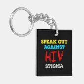 Spreek je uit tegen HIV-stigma - Aids Awareness Sleutelhanger (Voorkant Links)