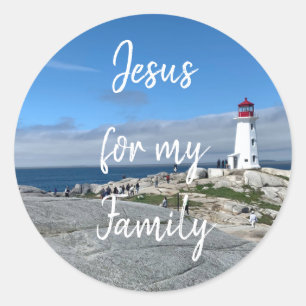 Spreek Jezus uit over familie ronde sticker