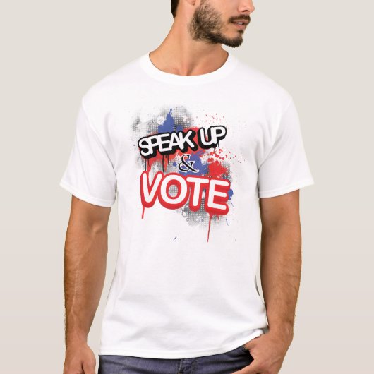 Spreek op en stem! t-shirt (Voorkant)