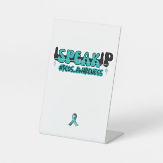 Spreek PCOS Polycysteus Ovarium Syndroom Awareness Reclamebord Met Voetstuk