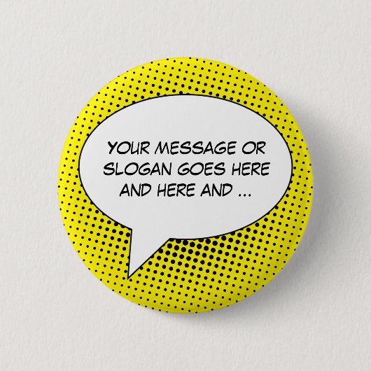 Spreek uw Sjabloon van het Bericht Ronde Button 5,7 Cm (Voorkant)
