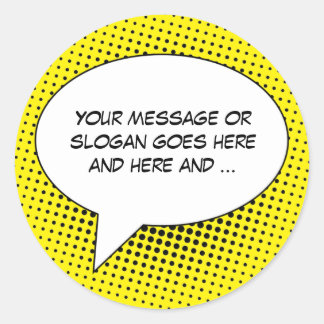 Spreek uw Sjabloon van het Bericht Ronde Sticker