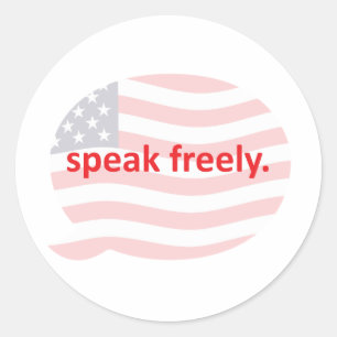 Spreek vrijuit ronde sticker