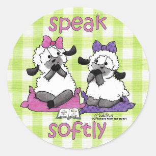 Spreek zacht lammetjes ronde sticker