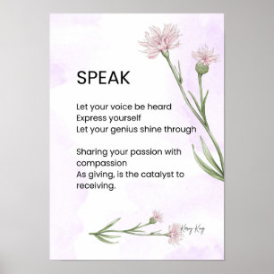 Spreek - Zelfliefde empowerment gedicht Poster