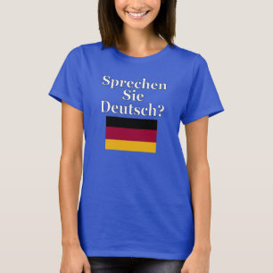 Spreekt u het Duits? in het Duits. Vlag T-shirt
