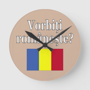 Spreekt u Roemeen? in Roemeen. Vlag Ronde Klok