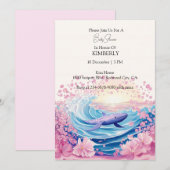 Spreelse blauwe en roze walviskunst kaart (Voorkant / Achterkant)