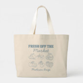 Spreelse verse van de markt blauwe bruidsdouche grote tote bag (Achterkant)