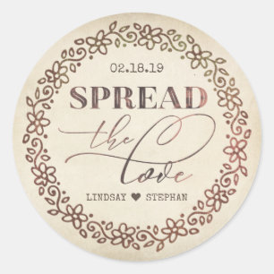Spreid de liefde bruiloft stickers
