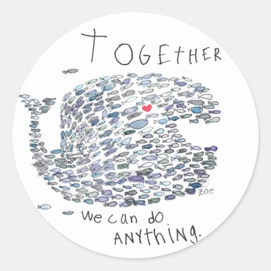 Spreid de walvis ronde sticker (Voorkant)