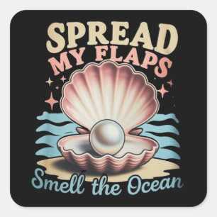 Spreid Mijn Vleugels Ruik De Oceaan Grappig Verned Vierkante Sticker
