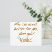 Spreken en stemmen briefkaart (Staand voorkant)