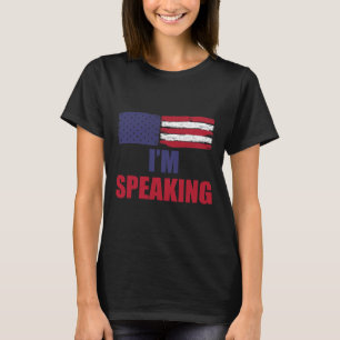 Spreken Half Amerikaanse Vlag Kamala Harris Debat T-shirt