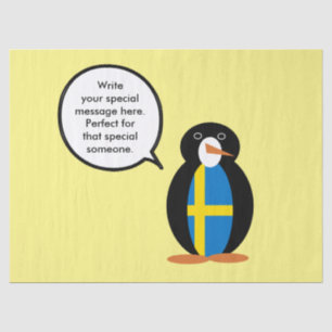 Sprekende Zweedse Vlag Mevr. Pinguïn Persoonlijk  Tissuepapier