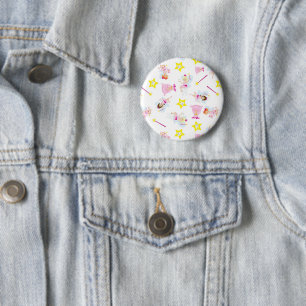 Spreuk Tandenfee Magische Toverstaf Witte Tanden Ronde Button 5,7 Cm