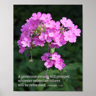 Spreuken 11:25 Roze Vlambloem Christelijk Poster