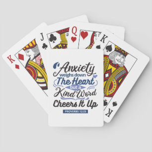 Spreuken 12:25 Bijbelvers – Zachte Woord Kunst Pokerkaarten