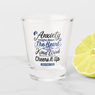 Spreuken 12:25 Bijbelvers – Zachte Woord Kunst Shot Glas