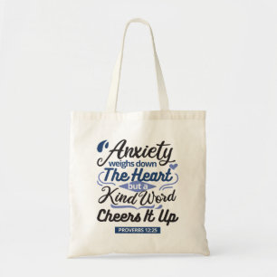 Spreuken 12:25 Bijbelvers – Zachte Woord Kunst Tote Bag