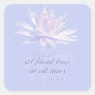 Spreuken 17: 17 Bijbelvers citaat Vierkante Sticker