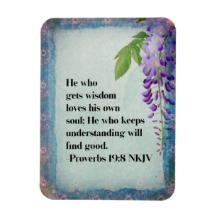 Spreuken 19:8 NKJV Christelijke Inspiratie Magneet