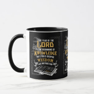 Spreuken 1:7 KJV Bijbelvers tweetonig Mok