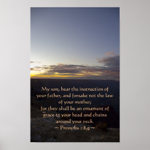 Spreuken 1:8,9 Poster