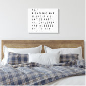 Spreuken 20:7 Het rechtvaardige Man Vaderdag Verse Canvas Afdruk (Insitu (Slaapkamer))