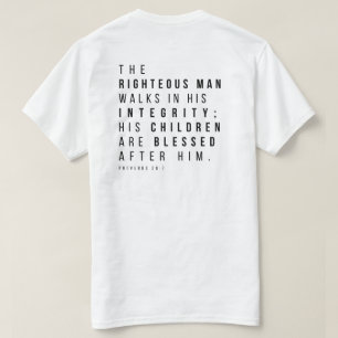 Spreuken 20:7 Het rechtvaardige Man Vaderdag Verse T-shirt