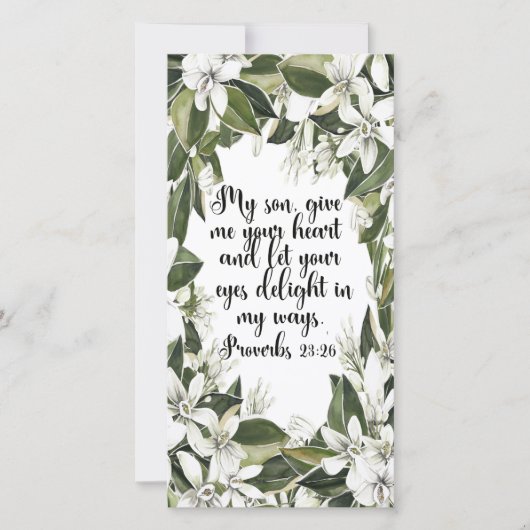 Spreuken 23:26, Aquarel bijbelvers bladwijzer (Voorkant)