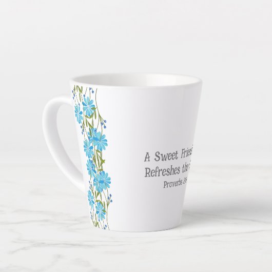 Spreuken 27:9 Vriendschap Religieus Christelijk Latte Mok (Linkerhoek)